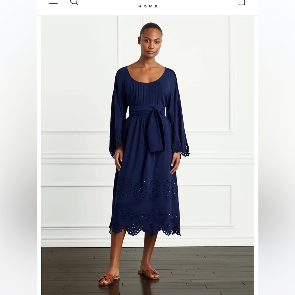 NWT HILL HOUSE The Cora Dress in Navy Linen - Nantucket Exclusive